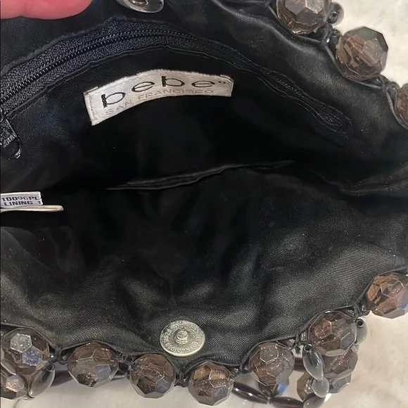 Bebe Black Mini Bag with Textured Lattice Design - Picture 4 of 11